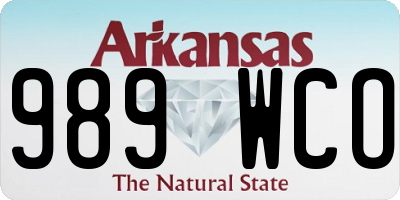 AR license plate 989WCO