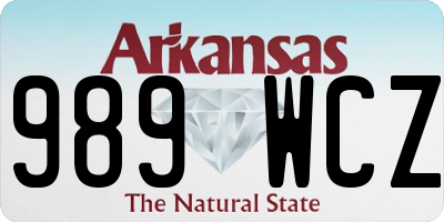 AR license plate 989WCZ
