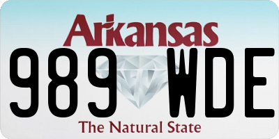 AR license plate 989WDE