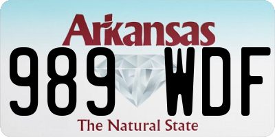 AR license plate 989WDF