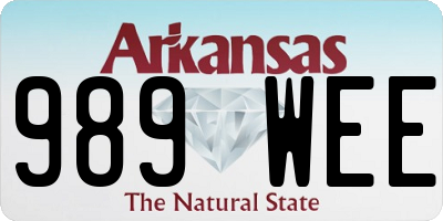 AR license plate 989WEE