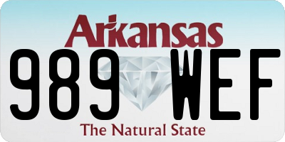 AR license plate 989WEF