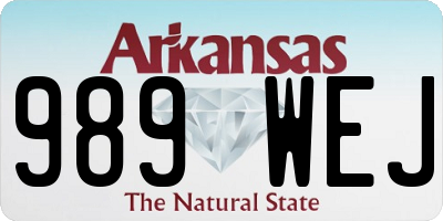 AR license plate 989WEJ