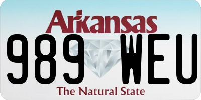 AR license plate 989WEU