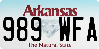 AR license plate 989WFA