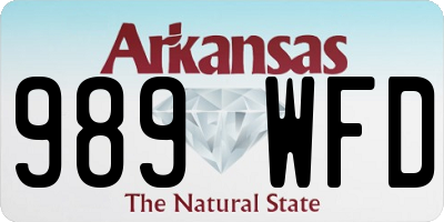 AR license plate 989WFD