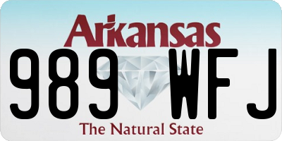 AR license plate 989WFJ