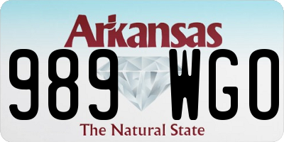 AR license plate 989WGO