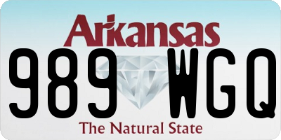 AR license plate 989WGQ