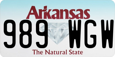 AR license plate 989WGW