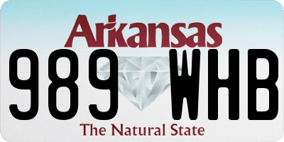 AR license plate 989WHB