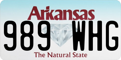 AR license plate 989WHG
