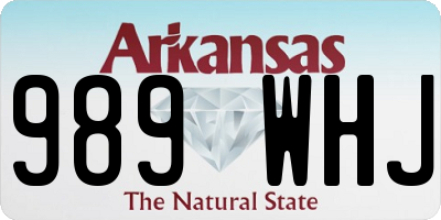 AR license plate 989WHJ