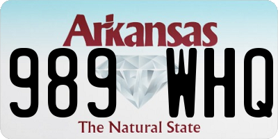 AR license plate 989WHQ