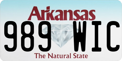 AR license plate 989WIC