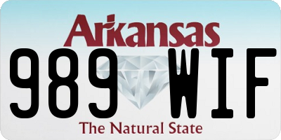 AR license plate 989WIF