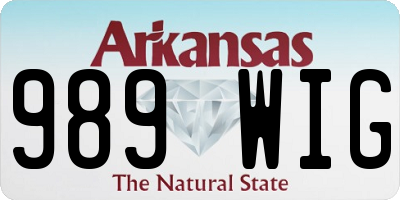AR license plate 989WIG