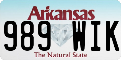 AR license plate 989WIK