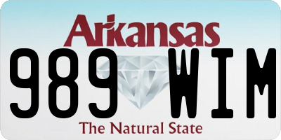 AR license plate 989WIM