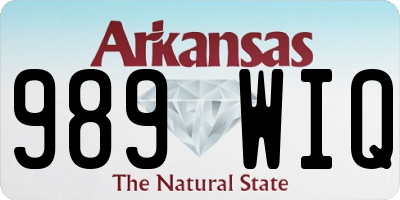 AR license plate 989WIQ