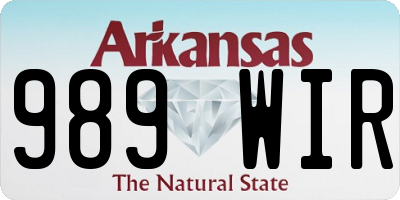 AR license plate 989WIR