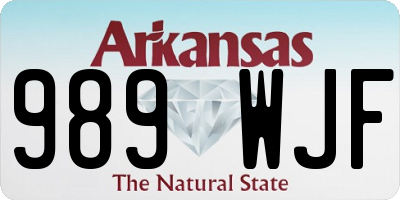 AR license plate 989WJF