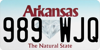AR license plate 989WJQ