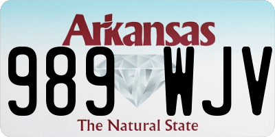 AR license plate 989WJV