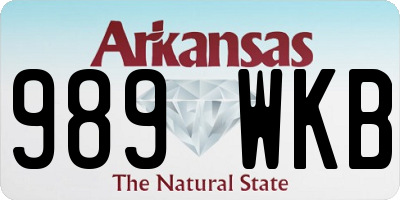 AR license plate 989WKB