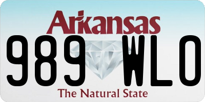 AR license plate 989WLO