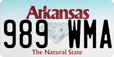AR license plate 989WMA