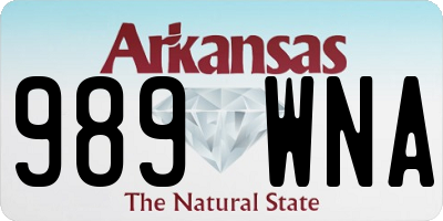 AR license plate 989WNA