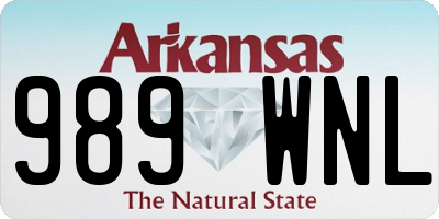 AR license plate 989WNL