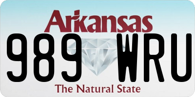 AR license plate 989WRU