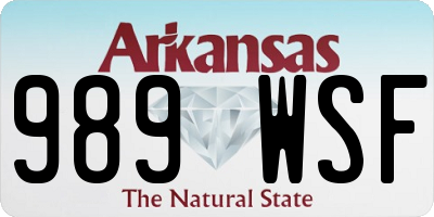 AR license plate 989WSF