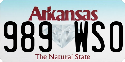 AR license plate 989WSO