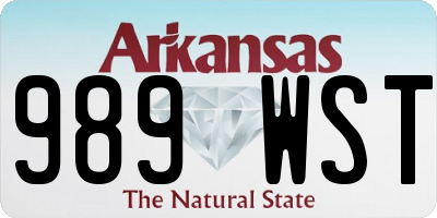 AR license plate 989WST