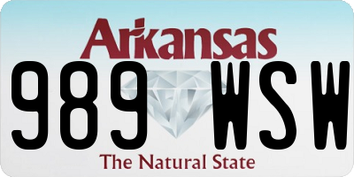 AR license plate 989WSW