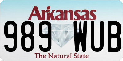 AR license plate 989WUB