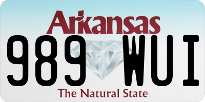 AR license plate 989WUI