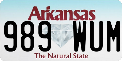 AR license plate 989WUM