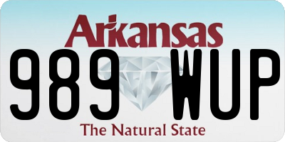 AR license plate 989WUP