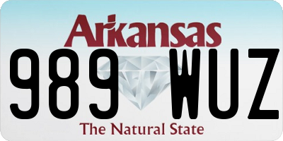 AR license plate 989WUZ