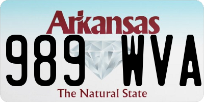 AR license plate 989WVA