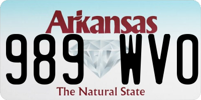 AR license plate 989WVO