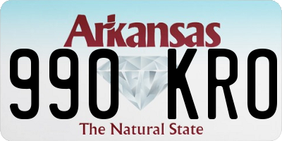 AR license plate 990KRO