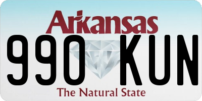 AR license plate 990KUN