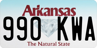 AR license plate 990KWA
