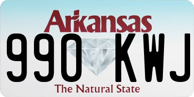 AR license plate 990KWJ