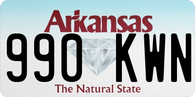 AR license plate 990KWN